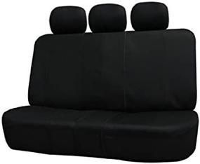 img 1 attached to 🚗 FH Group FB051BLACK013 Black Universal Split Bench Seat Cover - Fits 40/60 Split, 50/50 Split - Most Vehicle Compatibility