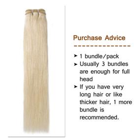 img 1 attached to 👱 SEGO 60 Virgin Hair Bundles - Premium 7A Sew in Blonde Bundle - 100% Unprocessed Brazilian Human Hair Weft Weave Extensions - Thick Silky Straight - Platinum Blonde 24 Inch 100g