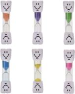 pack of 6 colorful smiley hourglass timers for teeth brushing - 2 minute sand timer set logo