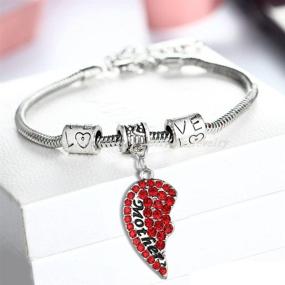 img 3 attached to 💖 Red Mother & Daughter Split Heart Pendant Bracelets - Set of 2 Heart Bracelets