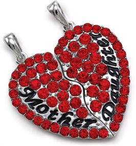 img 1 attached to 💖 Red Mother & Daughter Split Heart Pendant Bracelets - Set of 2 Heart Bracelets