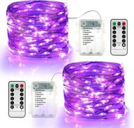 🎃 brizlabs 19.47ft 60 led halloween string lights - purple battery powered fairy lights with 8 modes and remote control - waterproof outdoor twinkle lights for home bedroom holiday party decor diy logo