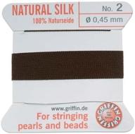 🪡 griffin silk beading cord & needle size 2 brown: high-quality thread for precision beading logo