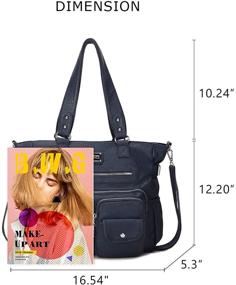 img 3 attached to 👜 KL928 Женская кожаная черная сумка и кошелек: стильная плечевая сумка для модных женщин