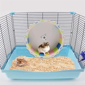 img 2 attached to 🐹 Small Pet Exercise Running Wheel Toy - 8.3 inch Silent Hamster Wheel for Chinchilla Hedgehog Gerbils, Mice, and More (Color)