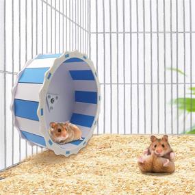 img 3 attached to 🐹 Small Pet Exercise Running Wheel Toy - 8.3 inch Silent Hamster Wheel for Chinchilla Hedgehog Gerbils, Mice, and More (Color)