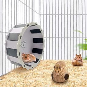 img 1 attached to 🐹 Small Pet Exercise Running Wheel Toy - 8.3 inch Silent Hamster Wheel for Chinchilla Hedgehog Gerbils, Mice, and More (Color)