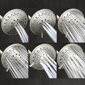 img 2 attached to 🚿 ShowerMaxx Elite Series: 6 Spray Settings, 5 inch Adjustable High Pressure Shower Head in Brushed Nickel Finish - MAXX-imize Your Shower Experience