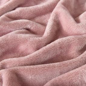 img 1 attached to 🎀 NordECO HOME Flannel Throw Blanket - Cozy Pompom Fringe for Couch Bed Sofa Chair, Pink, 50"x60