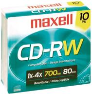 💿 maxell cd rw discs, pack of 10 (model: 630011) logo