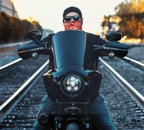 img 2 attached to 🏍️ Paisley Motorcycle Face Mask: Protection Against Dust and Wind - Indie Ridge Neck Gaiter (Red)