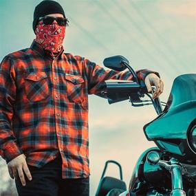 img 1 attached to 🏍️ Paisley Motorcycle Face Mask: Protection Against Dust and Wind - Indie Ridge Neck Gaiter (Red)