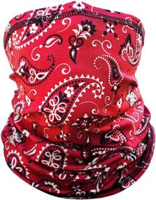 img 4 attached to 🏍️ Paisley Motorcycle Face Mask: Protection Against Dust and Wind - Indie Ridge Neck Gaiter (Red)