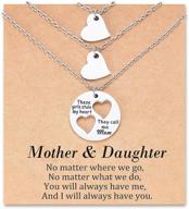 cherish back to school moments with mom: mother daughter necklace set, first day of school gifts, heart-shaped wish jewelry bundle logo