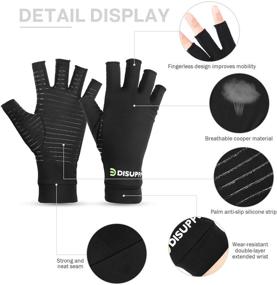 img 3 attached to 🧤 DISUPPO Arthritis Compression Gloves: Pain Relief for Arthritis, Carpal Tunnel and Rheumatoid, Men/Women Copper Gloves for Hands and Joints