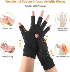 img 2 attached to 🧤 DISUPPO Arthritis Compression Gloves: Pain Relief for Arthritis, Carpal Tunnel and Rheumatoid, Men/Women Copper Gloves for Hands and Joints