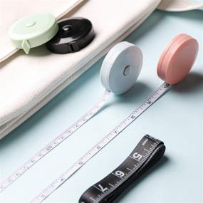 img 1 attached to Soft Black Body Measuring Tape Set - Tailor's Tape Measure for Sewing, Fabric, and Craft Measurements - 60 Inch/150cm Dual Sided - Includes Mini Retractable Blue Tape Measure - 2-Pack