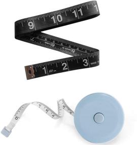 img 4 attached to Soft Black Body Measuring Tape Set - Tailor's Tape Measure for Sewing, Fabric, and Craft Measurements - 60 Inch/150cm Dual Sided - Includes Mini Retractable Blue Tape Measure - 2-Pack