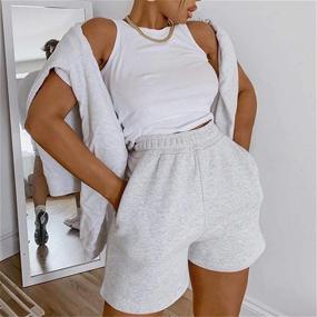 img 2 attached to 🩳 Yuemengxuan Women's Casual Summer Shorts: Stylish Sports Athletic Sweat Shorts with Pockets