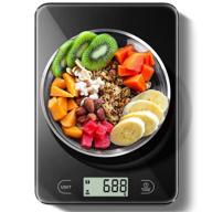 👩 digital kitchen food scale with lcd display, waterproof glass surface - perfect for cooking and baking: weight in grams and ounces, battery included logo