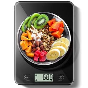 img 4 attached to 👩 Digital Kitchen Food Scale with LCD Display, Waterproof Glass Surface - Perfect for Cooking and Baking: Weight in Grams and Ounces, Battery Included