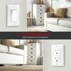 img 1 attached to 🔌 ENERLITES 1-Gang Wall Plate: Decorator Light Switch or Receptacle Outlet, Gloss Finish, Unbreakable Polycarbonate, UL Listed, White - 8831-W