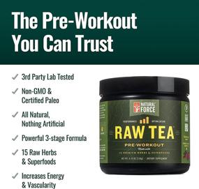 img 2 attached to 🍵 All-Natural Original Flavor Raw Tea Pre Workout Powder - Premium Preworkout for Men and Women, Infused with 15 Herbs and Superfoods *Ultimate Energy Booster* by Natural Force