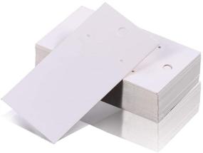 img 2 attached to 📦 White Rectangle Jewelry Earrings Display Cards with Self-Seal Bags - Customizable & Blank - 100 Sets