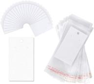 📦 white rectangle jewelry earrings display cards with self-seal bags - customizable & blank - 100 sets logo