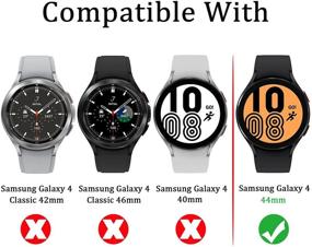 img 3 attached to 📲 Сиоман Набор из 4-х шт. для Samsung Galaxy Watch 4 (44 мм): Премиумное защитное стекло с закалкой для экрана для максимальной защиты смарт-часов