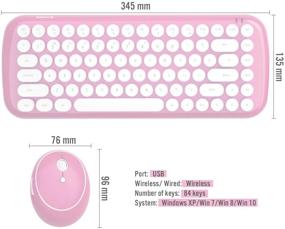 img 1 attached to 💖 SADES Pink Wireless Keyboard Mouse Combo - 2.4GHz USB Mini Typewriter Style with 84 Retro Round Keycaps - Cute Wireless Keyboard and Mouse for Office Computer, Laptop, Desktops, PC, Mac