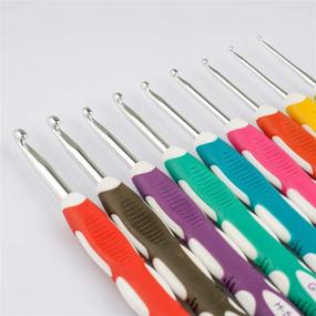 img 2 attached to 9PCS NiArt Aluminum Crochet Hooks with Anti-Slip Silicone Handles for Ergonomic Comfortable Knitting Art Yarn Handcraft Shawl Sweater - 2-6mm, 6.4 inches, Color-Coded (Includes Storage Case, 20 Stitch Markers, and 6 Big Eye Needles)