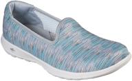 👟 skechers go walk lite vivid women's slip on skimmer sneakers in grey and mint logo