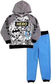 img 1 attached to 🦇 Stylish Comics Batman Hoodie Sweatshirt Jogger Set for Boys' Clothing