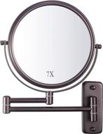 🔎 high-quality wall mounted 7x magnifying makeup mirror 8 inch - perfect for bathroom vanity, in stunning oil-rubbed bronze finish logo