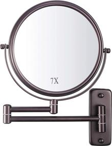 img 4 attached to 🔎 High-quality Wall Mounted 7X Magnifying Makeup Mirror 8 Inch - Perfect for Bathroom Vanity, in Stunning Oil-Rubbed Bronze Finish