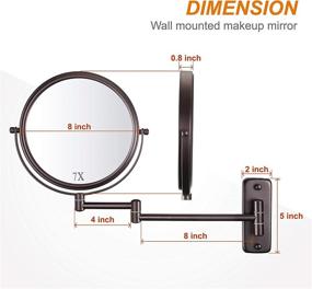 img 1 attached to 🔎 High-quality Wall Mounted 7X Magnifying Makeup Mirror 8 Inch - Perfect for Bathroom Vanity, in Stunning Oil-Rubbed Bronze Finish