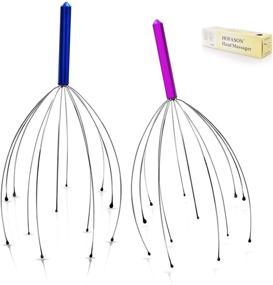 img 4 attached to 🧖 Experience Deep Relaxation and Stress Relief with 2-Pack Scalp Massagers: Handheld Head Massage Tingler and Scratcher for Hair Stimulation (Random Colors)