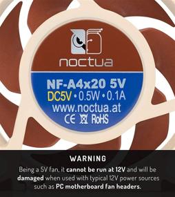 img 3 attached to 🌀 Noctua NF-A4x20 5V Превосходный тихий вентилятор (5V версия) - эффективное охлаждение с 3-контактным разъемом, 40x20 мм, коричневый