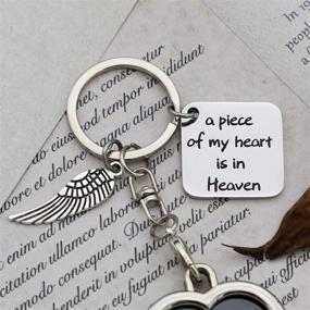img 1 attached to 🔑 G-Ahora Memorial Keychain: A Heavenly Reminder of a Loved One - Photo Frame, Angel Wings Charm, and Heartfelt Gift for Loss