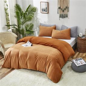 img 2 attached to Luxlovery Pumpkin Velvet Comforter Set - Queen Size, Rust Flannel Bedding, Full Terracotta Solid Color, Warm Thick Winter Blanket Quilts, Dusty Burnt Orange 3 Piece Bedding Set - Ideal for Women and Men