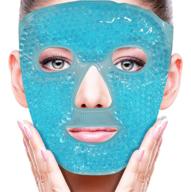 🎭 blue gel beads face eye mask for reducing face puffiness, dark circles, and headaches – hot cold compress pack for woman sleeping, pressure relief, and skin care logo