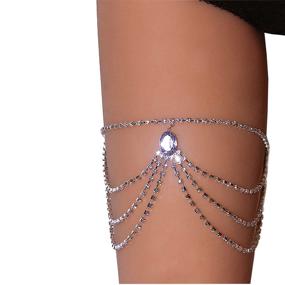 img 4 attached to Rhinestone Elastic Multi Layer Bracelet Nightclub