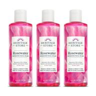 🌹 heritage store rosewater facial splash for glowing skin, non-toxic formula with no dyes or alcohol, vegan & cruelty-free - 8oz, 3 pack logo