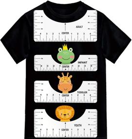 img 4 attached to 👕 Perfectly Aligned Creations: 4 Pack T-Shirt Alignment Ruler Tool Set for All Ages - HTV Vinyl and Heat Press Compatible