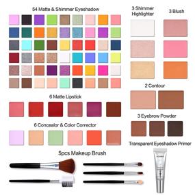 img 3 attached to 🎁 UCANBE Carry All Trunk Train Case Makeup Set: The Ultimate Holiday Make Up Gift Kit for Women, Girls, and Teens - Eyeshadows, Lipsticks, Blush, Highlighters, Contouring Palette, Brow Powders, Eye Primers, Color Correctors, and Brushes Included!