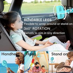 img 1 attached to 👶 Portable Stroller Fan, 42H Battery Operated Fan with 10000mAh Power Bank, Flexible Tripod Clip On Small Fan for Baby Stroller/Carseat/Golf Cart/Camping/Travel, Handheld Personal Cooling Baby Fans