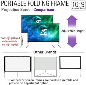 img 1 attached to 📽️ Akia Screens 145" Portable Outdoor Projector Screen with Stand and Bag - 16:9, 8K, 4K Ultra HD, 3D, Height Adjustable, Foldable Projection Screen - Silver, Movie Video Home Theater - AK-OS145H1