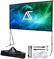 📽️ akia screens 145" portable outdoor projector screen with stand and bag - 16:9, 8k, 4k ultra hd, 3d, height adjustable, foldable projection screen - silver, movie video home theater - ak-os145h1 logo