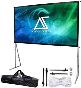 img 4 attached to 📽️ Akia Screens 145" Portable Outdoor Projector Screen with Stand and Bag - 16:9, 8K, 4K Ultra HD, 3D, Height Adjustable, Foldable Projection Screen - Silver, Movie Video Home Theater - AK-OS145H1